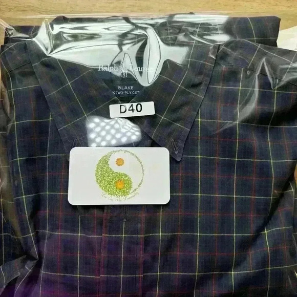 VTG Ralph Lauren Blake Navy Plaid W/ Blue Pony 2 Ply Cotton Button down Size XL - Picture 8 of 8